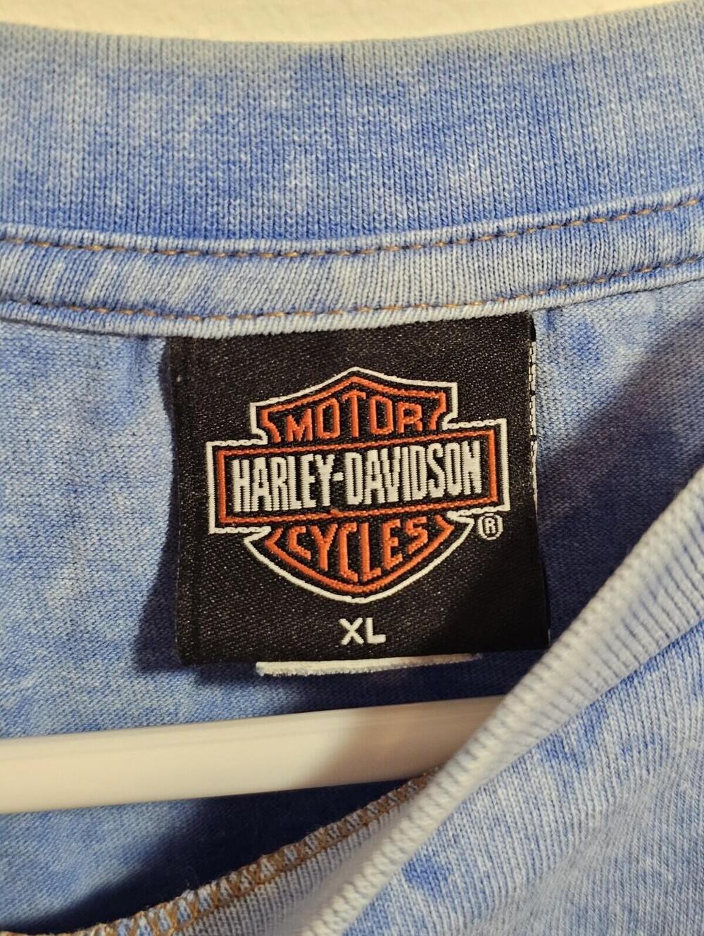 Harley Davidson Long Sleeve Vintage 2003 Chilkoot Skagway Alaska Size XL Blue - Picture 8 of 14